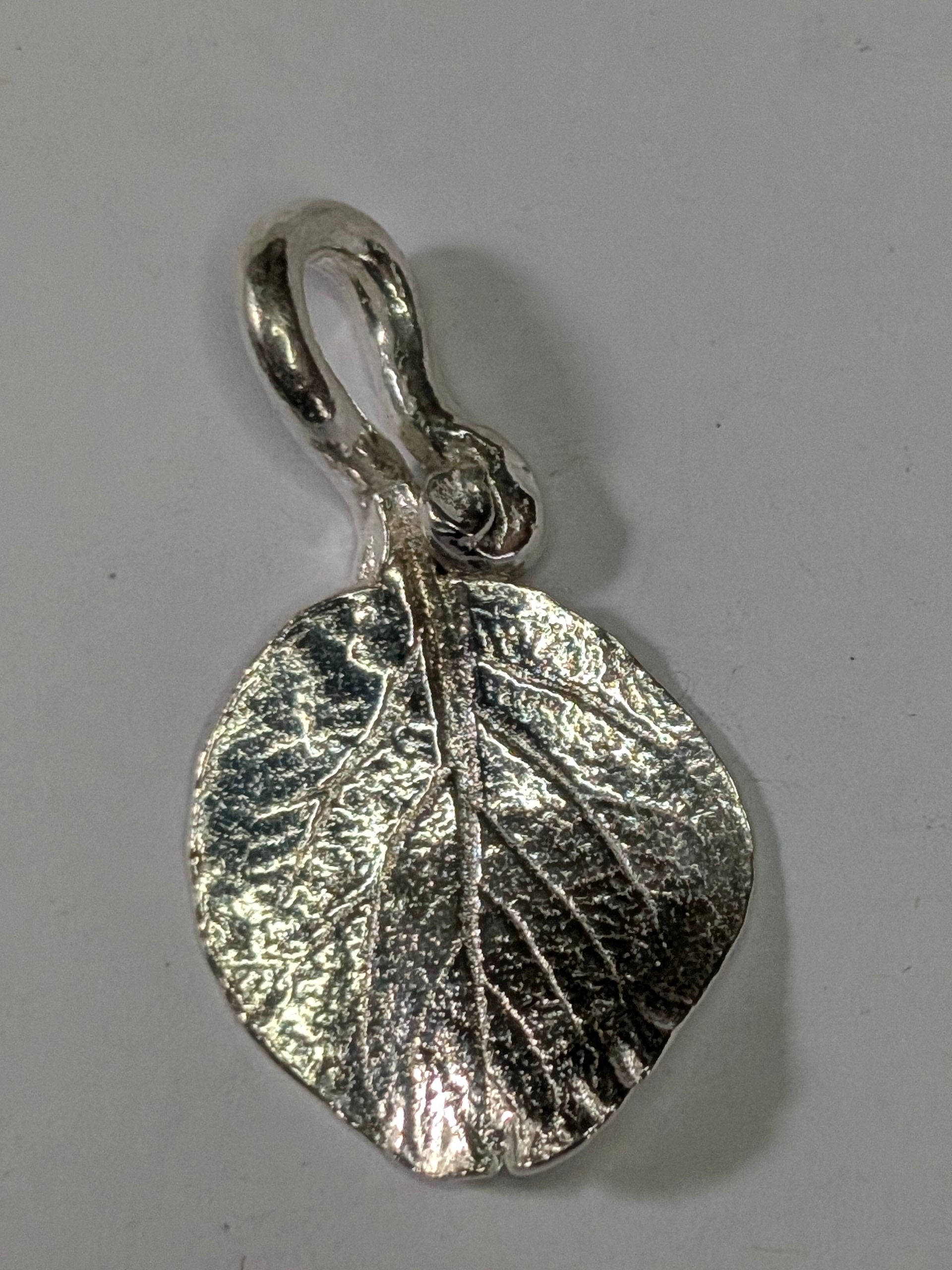 Leaf Tear Drop with Silver Ball Pendant